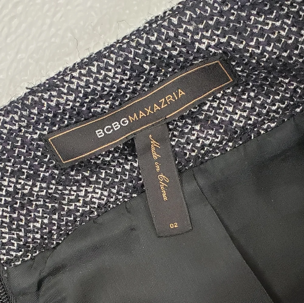 BCBGMAXAZRIA Black A Line Wool Blend Skirt - Picture 3 of 4